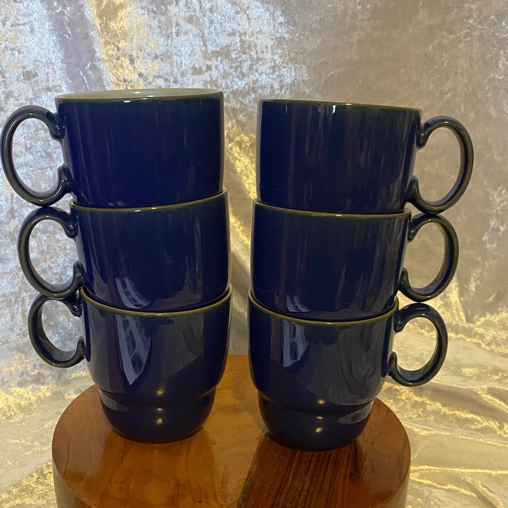 Navy Blue Ceramic Mug Set